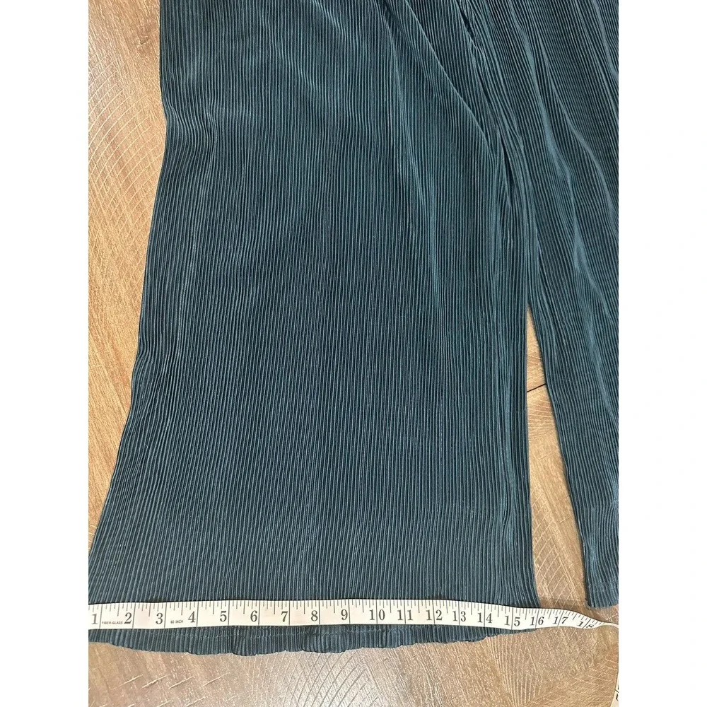 NWT Lulu’s Plisse Be Mine Teal Green Plisse Wide Leg Jumpsuit Size XS Lined Zip - Picture 14 of 16
